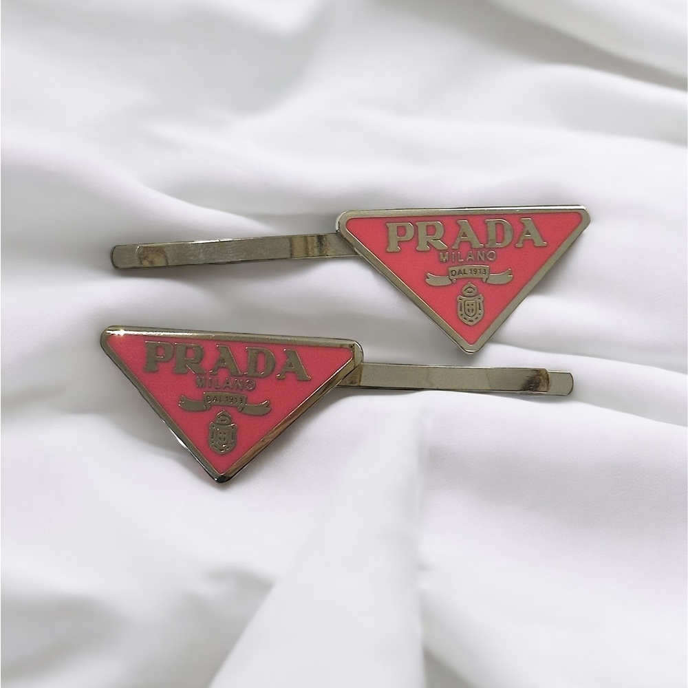 🔥 PINK PRADA HAIR PINS 🔥